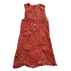 Akoia Swim Gili Knit Cotton Mini Dress in Citrus Red